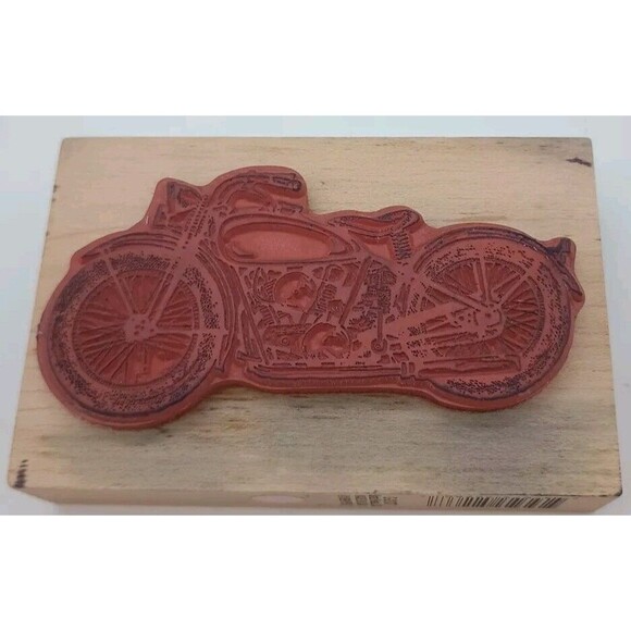 PSX Classic Motorcycle G2107 Rubber Stamp Biker Bike Dad Father's Day Man Card - Picture 2 of 4